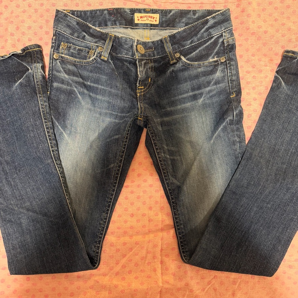 Moussy Dark Blue Skinny Jeans